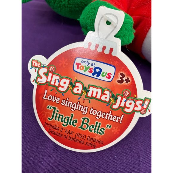 Toys R Us 2010 Mattel Sing A Ma Jigs Plush Doll Christmas Figure GREEN with Sant - Picture 6 of 11